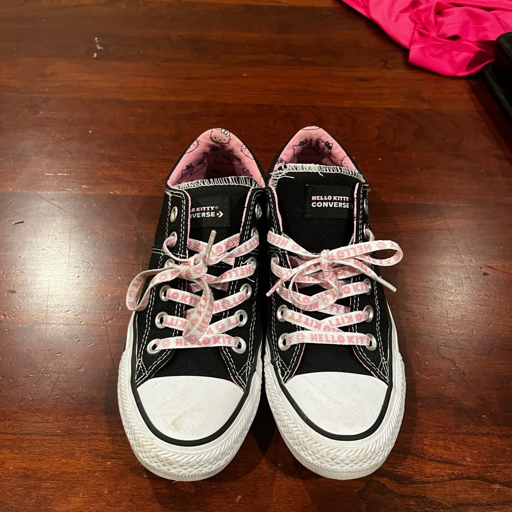 Converse Black and Pink Hello Kitty Low Top Sneakers